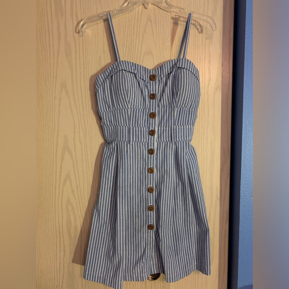 Mini dress with stripes
